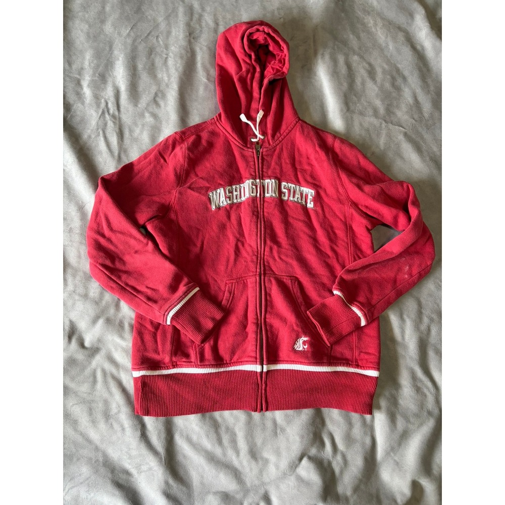 Nike Washington State Cougars Full Zip Hoodie Red Womens Large WSU Sweatshirt